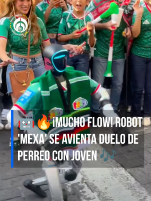 🤖🇲🇽🔥 ¡La fiesta mundialista se salió de control! En pleno ambiente de celebración, un robot muy “mexa” ret